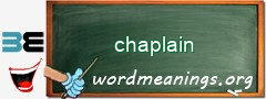 WordMeaning blackboard for chaplain